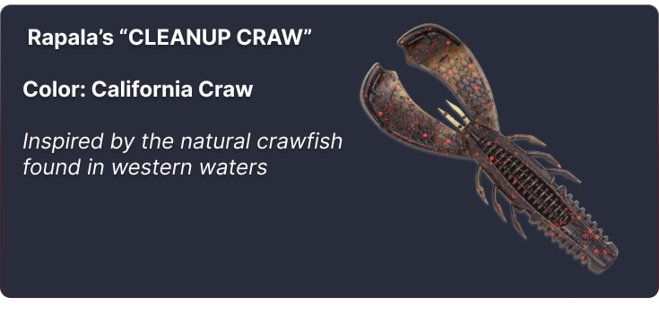 California Craw color Rapala CrushCity Customs Cleanup Craw 